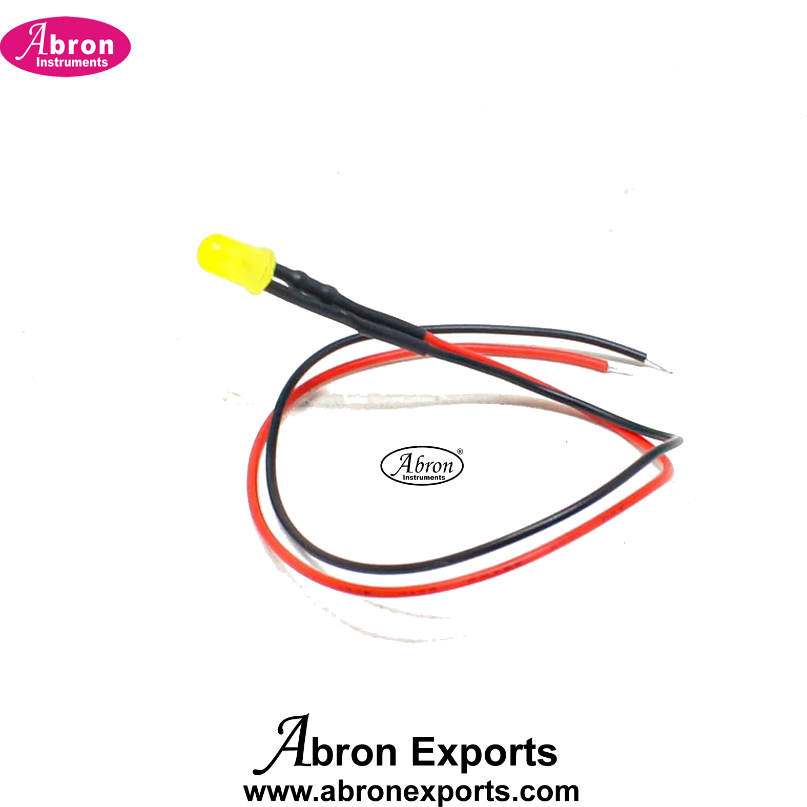 Electronic Component Loose Spare LED with suitable resistance and wire 5-9V or 12V Yellow Red etc Indicator Light With 20CM Wire Cable Pack of 10 Abron AE-1224LED9V  